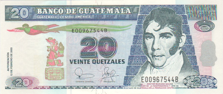 Guatemala, 20 Quetzales, 2003