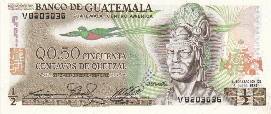 Guatemala, 1/2 Quetzal, 1982