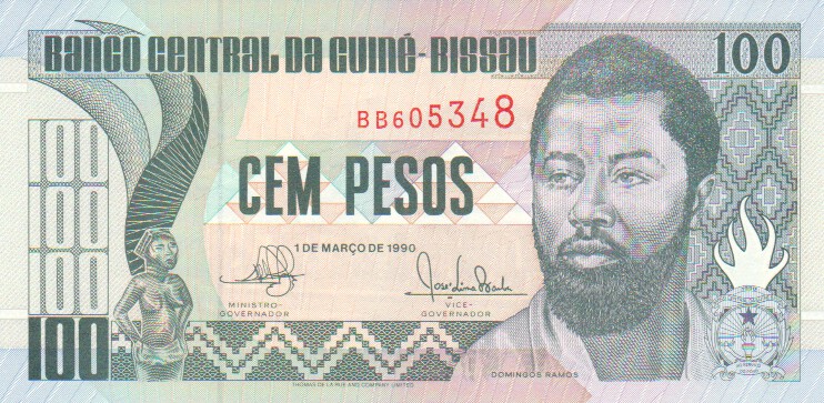 Guinea Bissau, 100 Pesos, 1990
