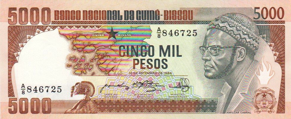Guinea Bissau, 5000 Pesos, 1984