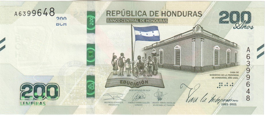 Honduras, 20 Lempiras, 2004