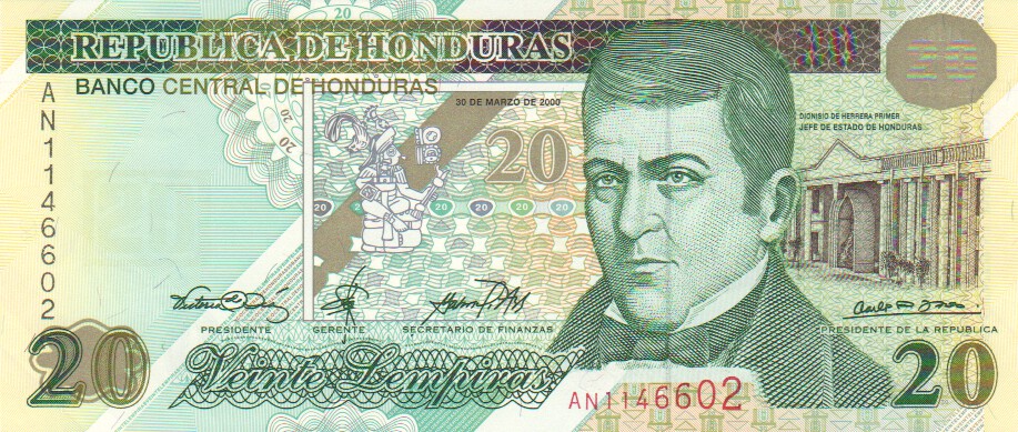 Honduras, 20 Lempiras, 2000