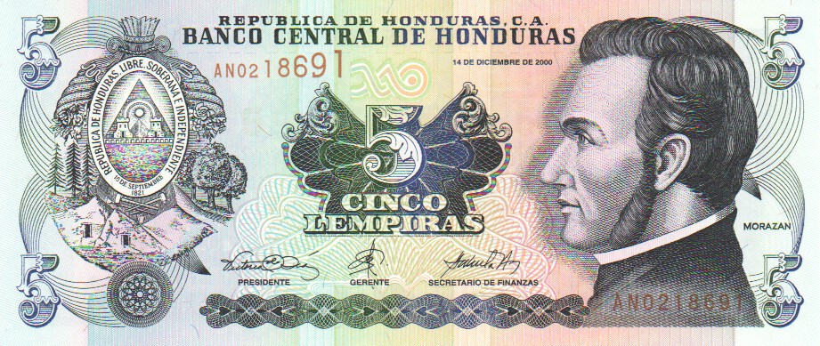 Honduras, 5 Lempiras, 2004