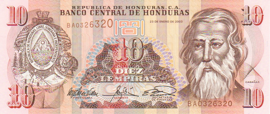 Honduras, 10 Lempiras, 2006