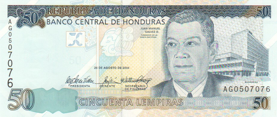 Honduras, 50 Lempiras, 2004