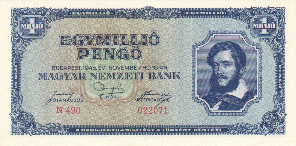 Hungary, 1,000,000 Pengo, 1945