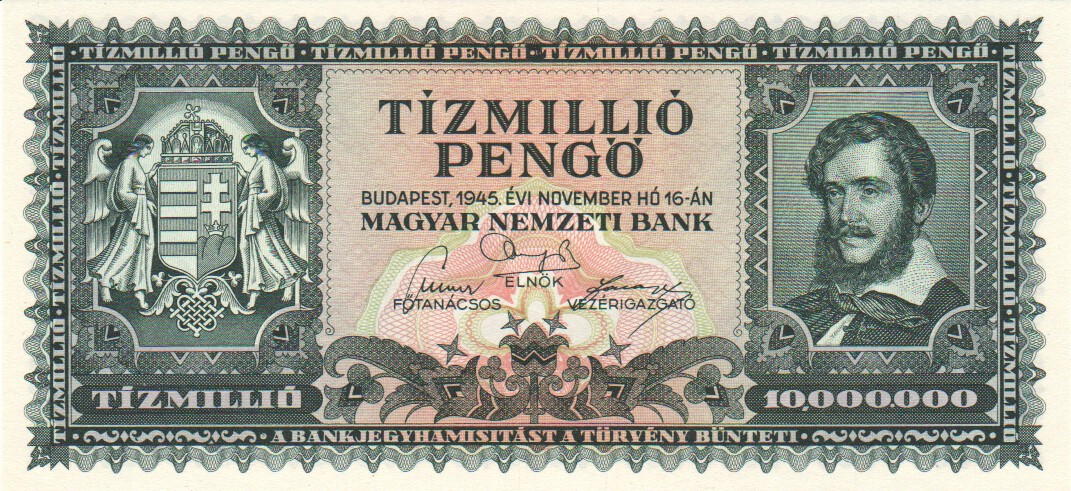Hungary, 10 Million Pengo, 1945