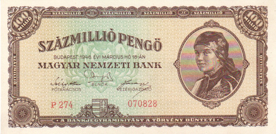 Hungary, 100 Million Pengo, 1946