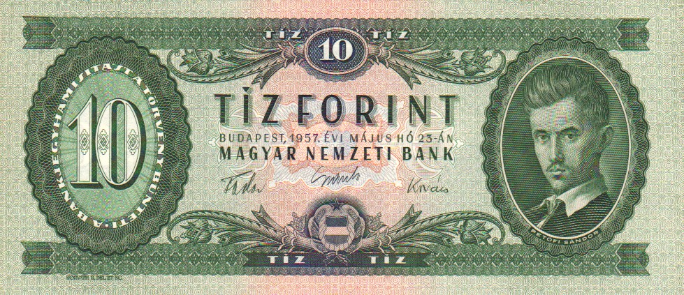 Hungary, 10 Forint, 1975