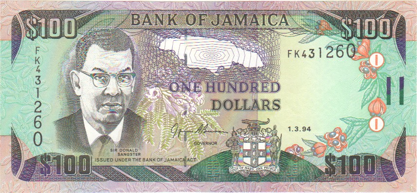 Jamaica, 100 Dollars, 2002