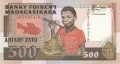 Madagascar 500 Francs = 100 Ariary, (1988-93)