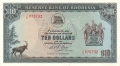Rhodesia 10 Dollars, 15.12.1973