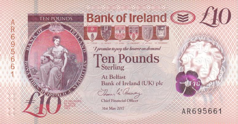 Bank of Ireland UNC Banknote Northern Ireland 5 Pounds p-new 2017 2019 