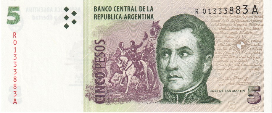 ARGENTINA 10 PESOS 1970-73 P 289 UNC 