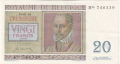 Belgium 20 Francs,  1. 7.1950