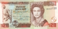 Belize 20 Dollars,  1.11.2014