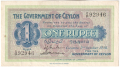 Ceylon 1 Rupee,  2.10.1939
