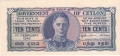 Ceylon 10 Cents, 23.12.1943