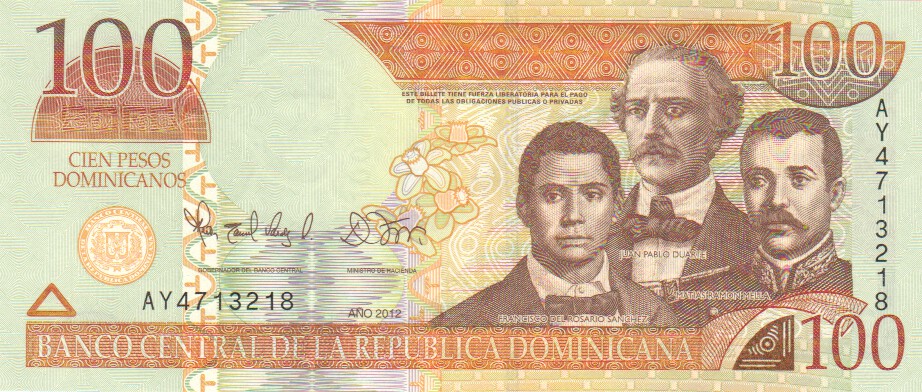 Pick 177b UNC 100 Pesos Oro Dominican Republic 2009