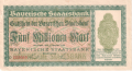 Germany 5 Million Mark,  1. 9.1923