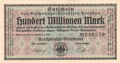 Germany  100 Million Mark, 25. 9.1923