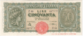 Italy 50 Lire, 10.12.1944