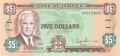 Jamaica 5 Dollars,  1. 8.1992