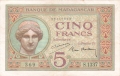 Madagascar 5 Francs, (1926)