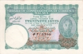 Malaya 25 Cents,  1. 9.1940