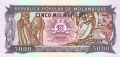 Mozambique 5000 Meticais,  3. 2.1989