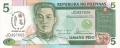 Philippines 5 Piso, 1987