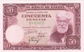 Spain 50 Pesetas, 31.12.1951
