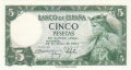 Spain 5 Pesetas, 22. 7.1954