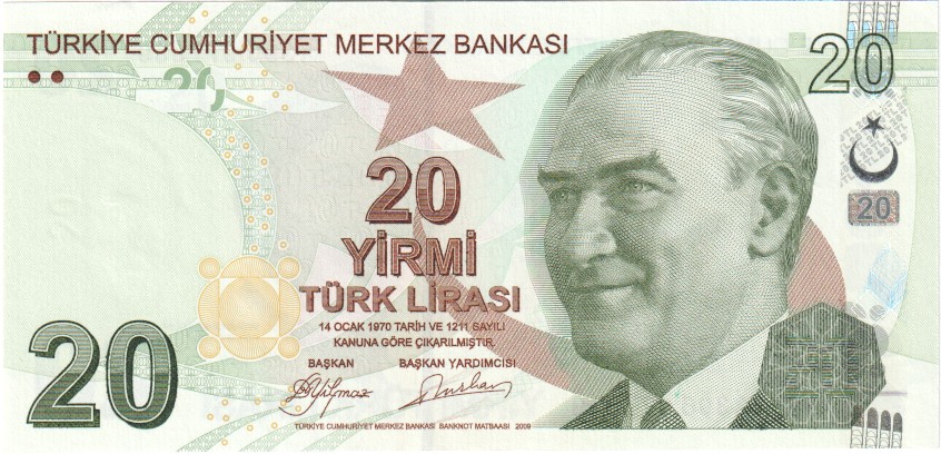 P 219 UNC CONDITION. TURKEY 20 NEW LIRA 2005 