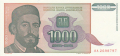 Yugoslavia 1000 Dinara, 1994