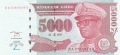 Zaire 5000 New Zaires, 30. 1.1995