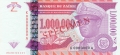 Zaire 1,000,000 New Zaires, 25.10.1996
