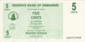 Zimbabwe 5 Cents,  1. 8.2006