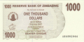 Zimbabwe 1000 Dollars,  1. 8.2006